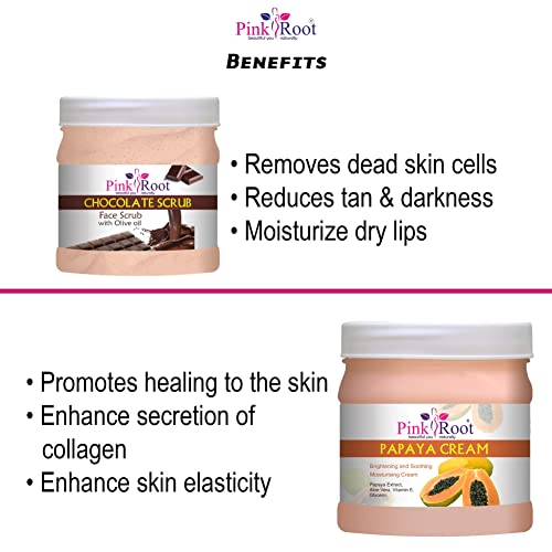 Image of Pink Root Chocolate Scrub 500gm with Papaya Cream 500gm