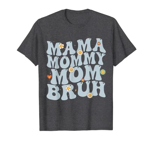 Mama Mommy Mom Bruh Retro Groovy Día de la Madre Vintage Mother Camiseta