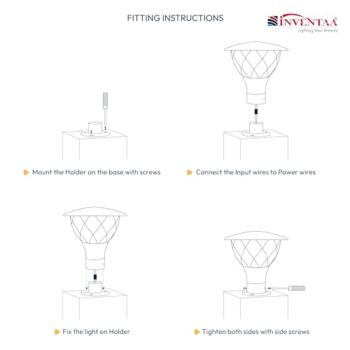 Image of INVENTAA Polycarbonate LED Gate Light Gate|Outdoor Waterproof IP65,Unbreakable SS Finish|Pack of 1| Gate Lamp & Compound,LED Gate Lights for Outdoor|Waterproof Gate Lamps |1-Year Warranty