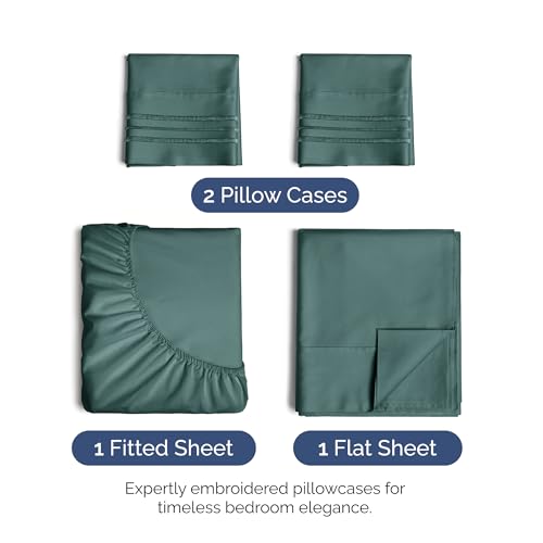 Image of King Size 4 Piece Sheet Set - Ultra Soft & Cooling Bed Sheets - Dusty Teal