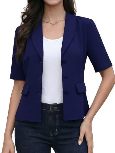 Blazer femme à manches courtes avec boutons pour un look business