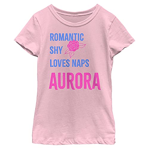T-shirt Disney Princess Aurora pour fille, col rond rose clair taille XS