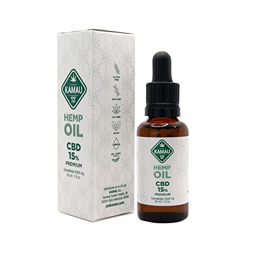 KAMAU Hemp Oil CBD Premium | 4500 mg de CBD | 30 ml | Aceite de Cáñamo Bio - Orgánico con Propiedades | 100% Cannabidiol de Alta Pureza