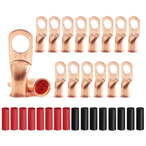 Cosses de fil de cuivre 2 AWG robustes et tubes thermorétractables durables pour câblage
