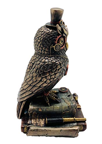 Estatua Búho Steampunk Bronce 8.13 pulg Veronese miniatura 2