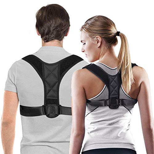 Posture Correction Belt for Men and Women - Comfortable Adjustable Back Strap Clavicle Support Device for Posture/Humpback/Round Shoulders, Providing Pain Relief for Neck, Back & Shoulder (37”-48”)