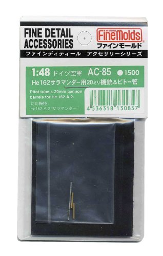 He162 Fine Molds 1/48 canon 20 mm et tube Pitot pour maquette d'avion