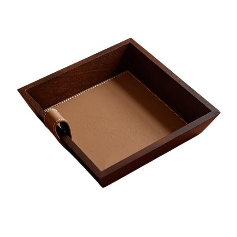 Amazon.com: YNWDBY Tray Japanese Style Solid Wood Leather Tray