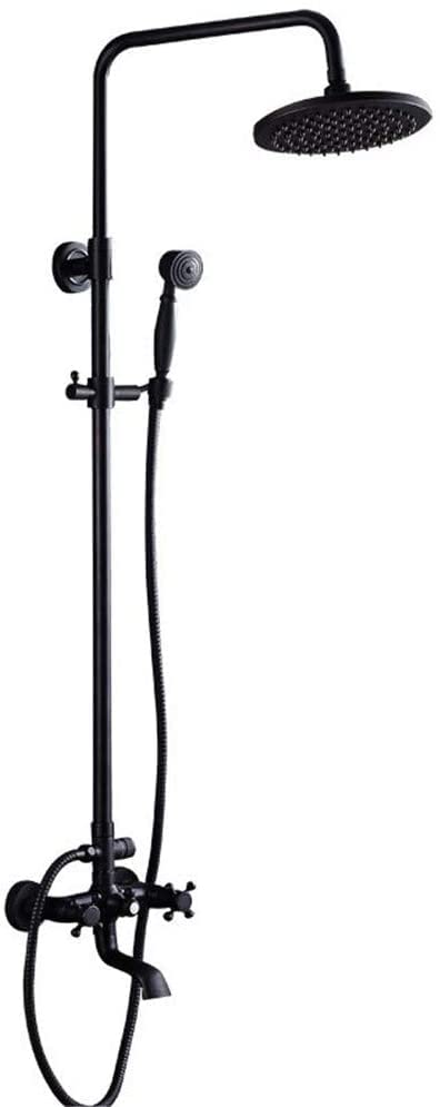 Robinet de douche antique noir en céramique pour salle de bains retro