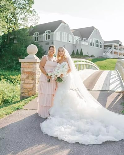 Tiered Chiffon Bridesmaid Dress Spaghetti Straps Prom Dresses with Slit A Line Formal Evening Gown with Ruffle4