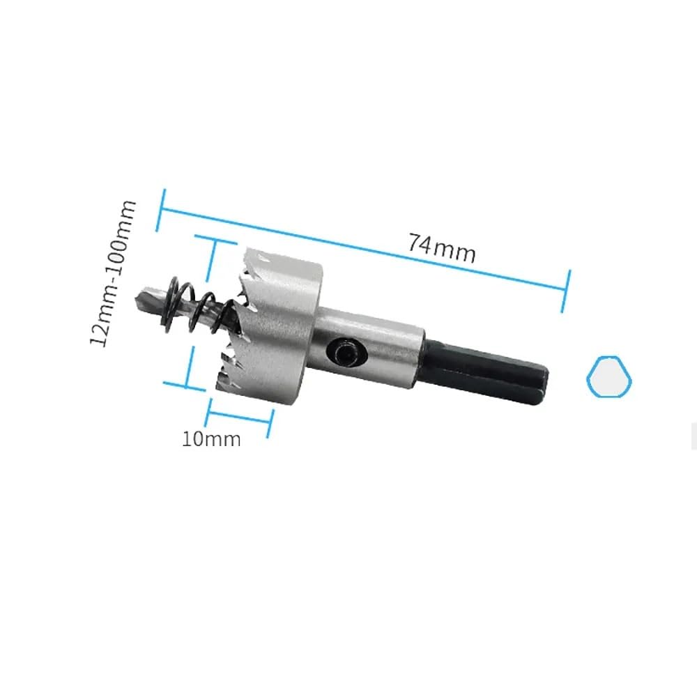 Juego de dientes sierra HSS, brocas acero, herramienta corte Metal, 12-100mm, 1 ud(75mm)