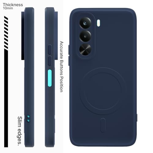 Image of Pikkme Back Cover for Realme P4x 5G Soft Matte Silicone | Slim Fit | Mag-Safe Design (Mag-Safe Not Support) Camera Protection Bumper Case (Blue)