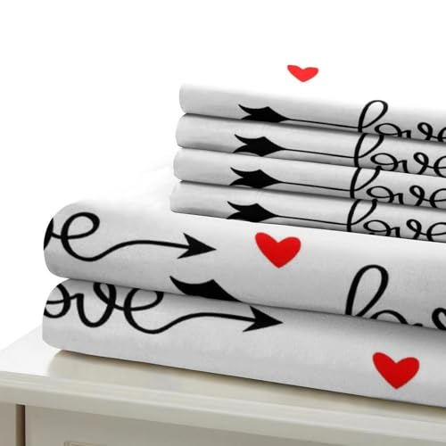 Housse de couette 140x200 microfibre Flèches d'amour pour lit simple - 7
