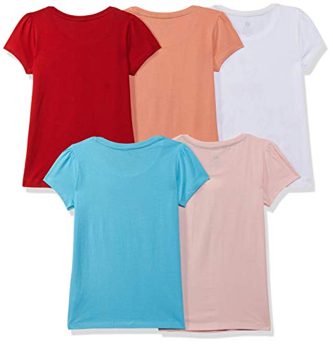 Image of Clotth Theory Girls Super Combed Cotton Regular Fit Round Neck Printed Short Sleeve Tshirt -Combo Pack of 5