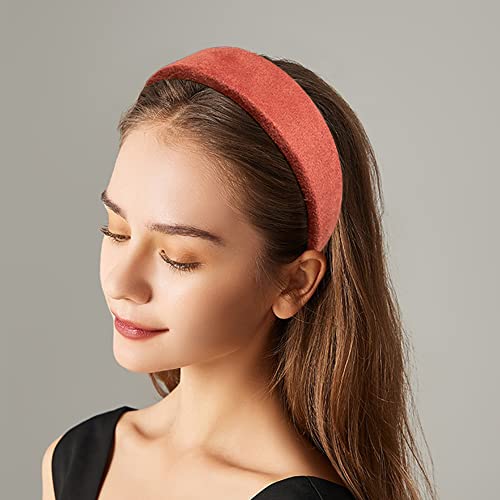 Springtime 4Pcs Wide Suede Like Headbands For Women Girls 40Mm Padded Faux Leather Hairbands #TOP4