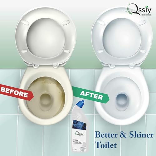 Image of QSSIY Toilet Cleaner Liquid 1L Fresh Scent - Antibacterial Gel for Indian Toilets, Stain & Limescale Remover
