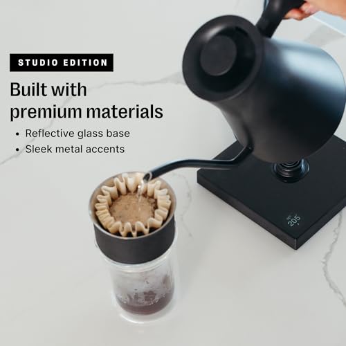 Image of Fellow Stagg EKG Pro Studio Gooseneck Electric Kettle, 0.9 Liter | For Pour-Over Coffee & Tea, Stainless Steel, Temperature Control, WiFi, Brew Timer, Scheduling, Matte Black