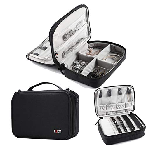 BUBM Large Travel Jewelry Storage Cases Organizer Bag for Necklace, Earrings, Rings, Bracelet
