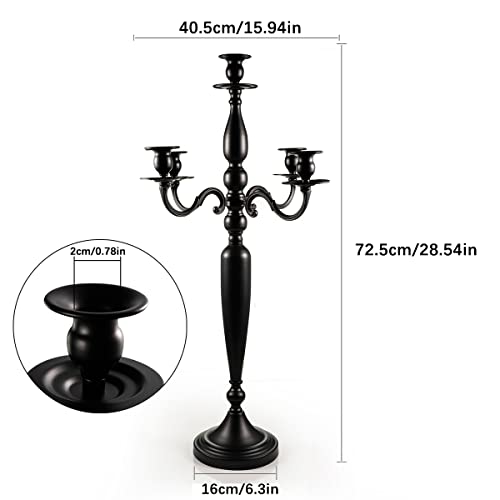 Vincidern Black 5 Arm Candelabra Candle Holder Centerpiece For Table, Wedding, Dinner Party Halloween, Formal Event Centerpiece Candlesticks Holder (28.5 Inch Tall) #TOP2