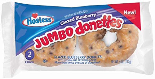 Hostess Glazed Blueberry Jumbo Donuts, 4 Ounce -- 36 per case.