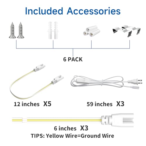 Image of SHINESTAR 4FT LED Shop Lights, 40W 5000LM 5000K LED Shop Light Super Bright 75% Energy-Saving Linkable T8 Light Tube Integrated Fixture for Workshop Garage Basement, 6 Pack