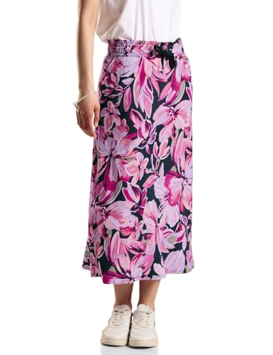 Jupe midi florale Street One : le confort fluide contre la chaleur en rose taille 36