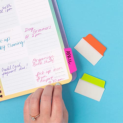 Image of Avery Ultra Tabs, 2 inch x 1.5 inch Repositionable, Neon, 48 Tabs | For Marking Pages in Books and Planners, Clear Body, 2-Side Writable Ultra Tabs, Repositionable Adhesive, Smudge-Resistant