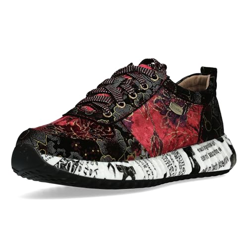 LAURA VITA Chaussures à Lacets Sneaker pour Femmes Burton 38, Pointure:39 EU, La Couleur:Rouge