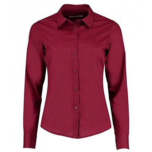 Kustom Kit Womens/Ladies Long Sleeve Tailored Poplin Shirt (18) (Claret)