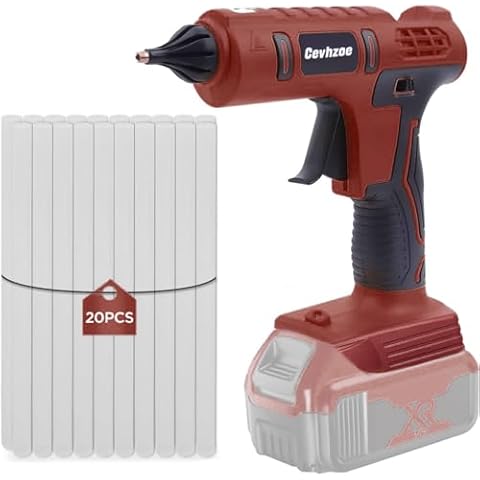 100W Hot Glue Gun, Cordless Glue Gun for Milwaukee 18V Lithium-Ion Battery with 20Pcs 0.43" Glue Sticks and Insulated Copper Nozzle, Hot Glue Gun Kit (Tool Only, Battery NOT Included) Cover