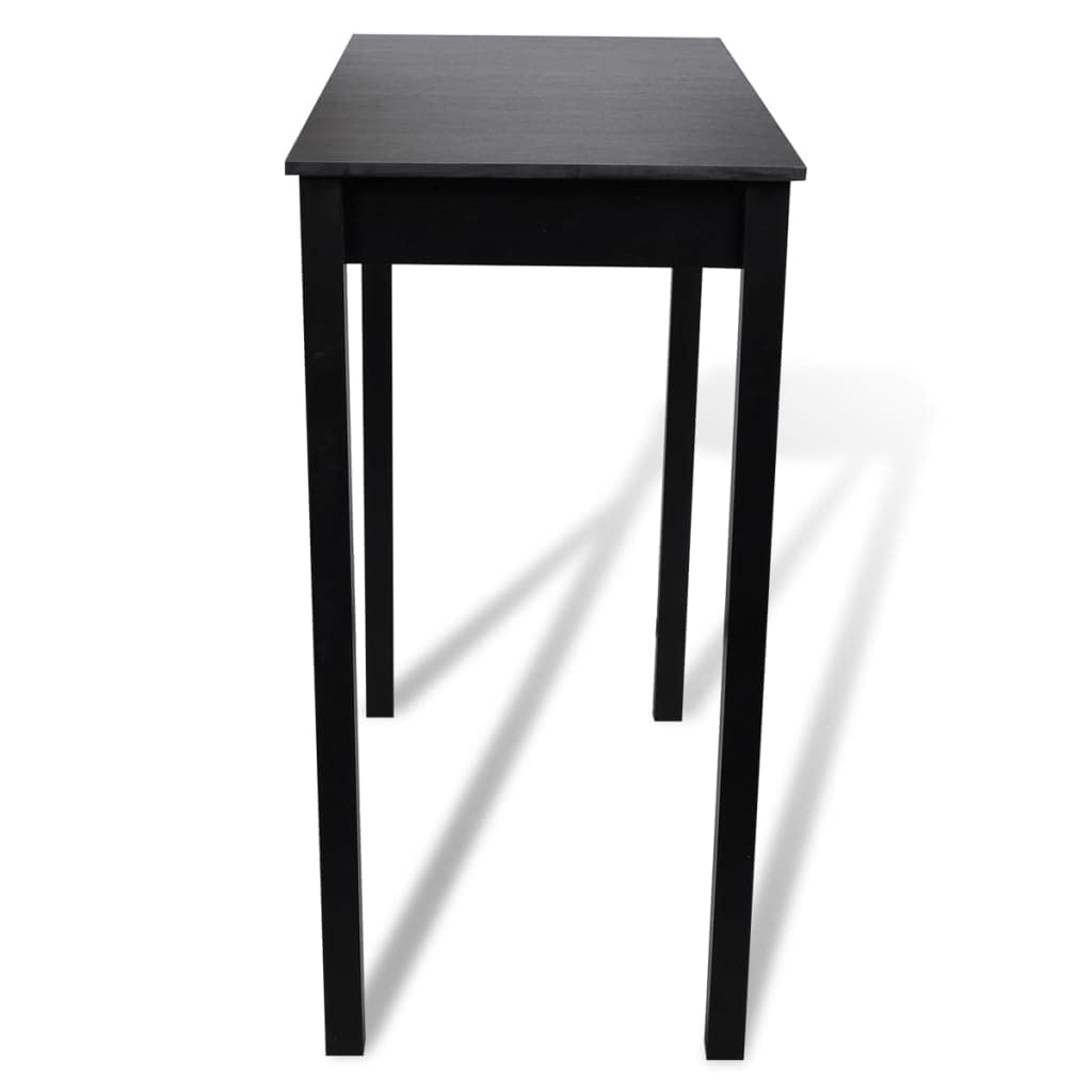 Set da bar con 4 sgabelli da bar nero, set da pranzo con tavolo rettangolare e seduta imbottita, salvaspazio per cucina e sala da pranzo, robusto piano in MDF