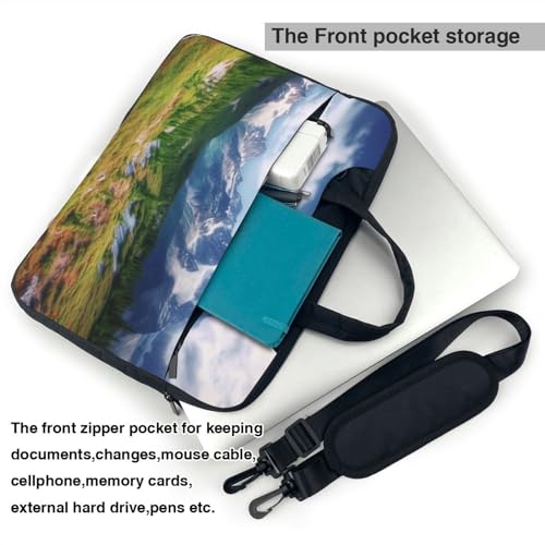 Bolso KHiry para laptop con paisaje de montaña negro miniatura 3