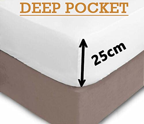 Pack of 2 100% Polycotton Bunk Bed Fitted Sheet 2ft 6" (76cmx190cm) Percale Non-Iron Easy Care Bottom Sheet RVs | Guest Beds | Caravan Campervan (2, White)