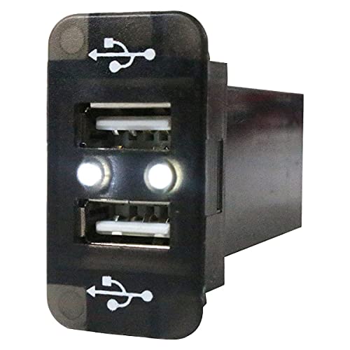 スズキBタイプ フレアクロスオーバー HA25系 HA36S H26.1〜 LED/ホワイト 2口 USBポート 充電 12V 2.1A増設 パネル USBスイッチホールカバー 電源