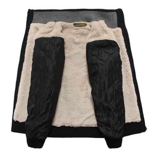 Men's Fleece Thicken Sweater Knitted Stripe Wool Cardigan Sweaterscoat Knit Cardigan3