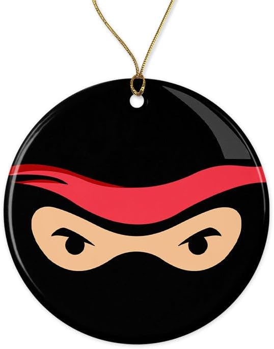 Adorno navideño divertido de cabeza de ninja para árbol de Navidad, adorno de Navidad, decoración de Navidad, adorno 2023 para él, esposa, esposo,