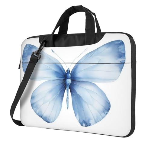 Housse ordinateur 15.6 pouces papillon bleu aquarelle sacoche protection PC portable