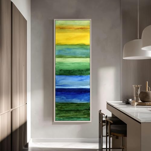 Impression d'horizon grand format 70x210 cm aquarelle verticale