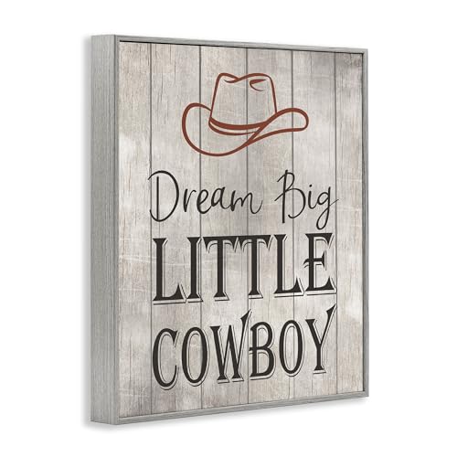Dream Big Little Cowboy cadeau de naissance idéal giclée encadrée Stupell Industries - 3