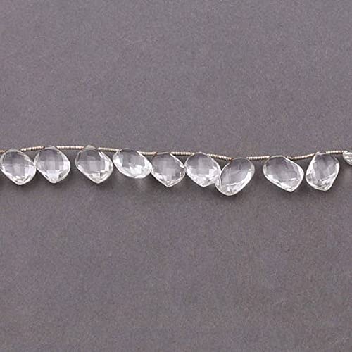 Perles briolettes en quartz cristal de haute précision 12mmx8mm d'exception