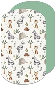 Lovely Hippo Spannbettlaken, kompatibel mit Next2Me, Kinderkraft, 100% Baumwolle, für Babys, Jungen, Mädchen (Savanne, 60 x 80 cm)