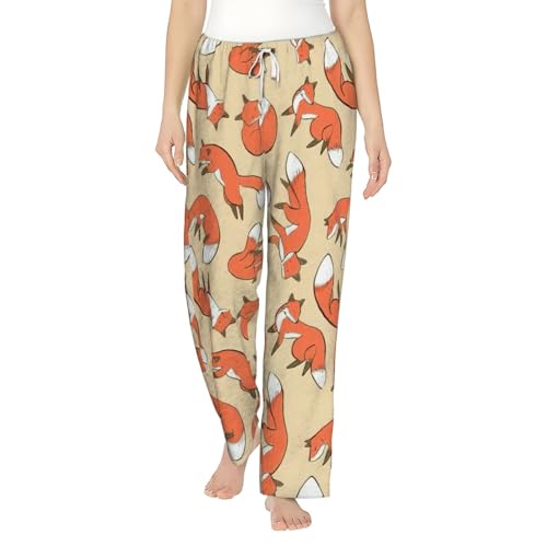 Pantalon de pyjama flanelle imprimé vêtement de nuit chaud femme avec cordon