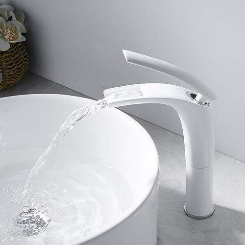 Grifo de un solo orificio con salida de agua en cascada nórdica para mueble de baño