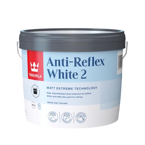 TIKKURILA Anti Reflex 2 - Flat Matt, High-Opacity, Ceiling Paint - Zero Flash - 3 Litres