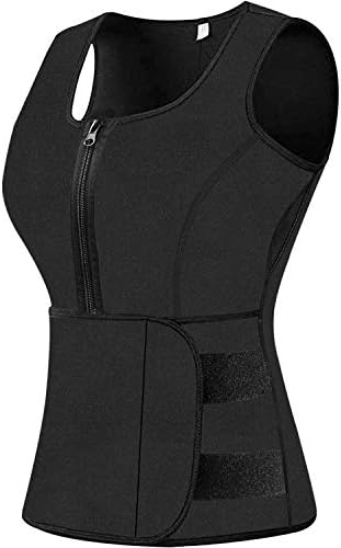 Sweat Vest Waist Trainer for Women Weight Loss Neoprene Sauna Slimming Vest with Adjustable Waist Trimmer Belt