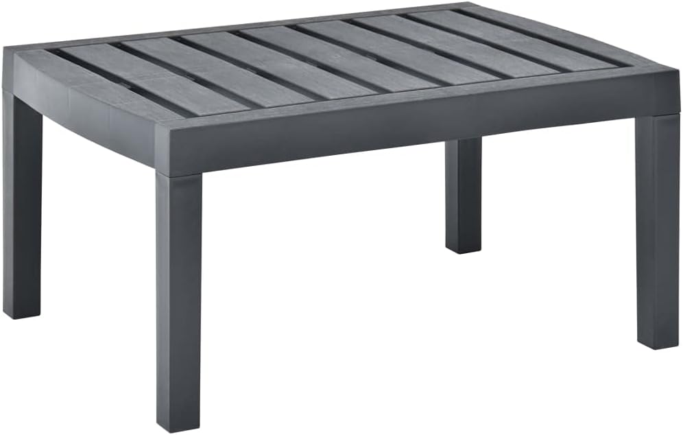 Patio Table Anthracite,Outdoor Tables,Side Table,Dining Table,Patio Table,Garden Table,Coffee Table,Lounge Table,for Living Room,Balcony,Bedroom,Garden,Porch,Deck,Outdoor,30.7"x21.7"x15" Plastic