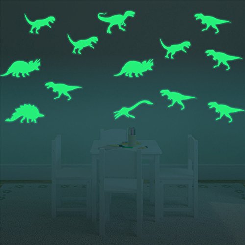 FLY SPRAY 9pcs Creative Luminous Wall Decorative Dinosaur Sticker Glow in The Dark Light Decor Removable Vinyl Decals Mural Baby Nursery Room