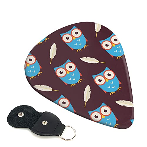 FUCVNPZ Lot de 6 médiators en celluloïd, motif hibou, fins, moyens et lourds pour guitares acoustiques, électriques… - Les Beatles, Paul McCartney, John Lennon, RIngo Starr, George Harrison FUCVNPZ Lot de 6 médiators en celluloïd, motif hibou, fins, moyens et lourds pour guitares acoustiques, électriques…