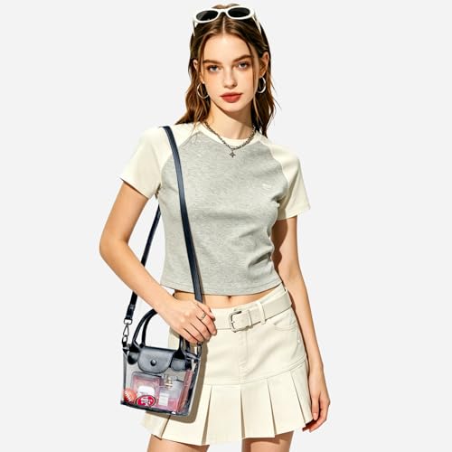 Image of LATMAP Clear Bag for Stadium Events 12x6x12 Crossbody Clear Purse Handbag