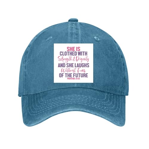 She is Clothed with Strength and Dignity Hats for Men